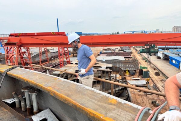 shipyard visit, china, newbuild, shipbuilding, ams barging