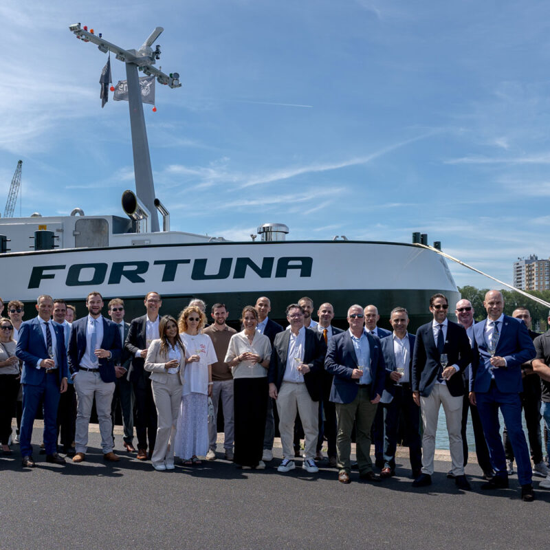 baptism, christening, mts fortuna, rotterdam, bp, ams barging, bunkering, barging, methanol, diesel electric